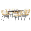 5-Delige Tuinset Met Kussens Poly Rattan Glas