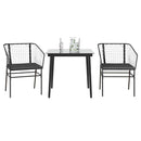 5-Delige Tuinset Met Kussens Poly Rattan Glas