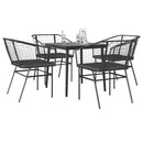 5-Delige Tuinset Met Kussens Poly Rattan Glas