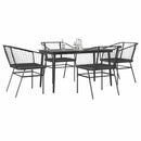 5-Delige Tuinset Met Kussens Poly Rattan Glas