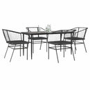 5-Delige Tuinset Met Kussens Poly Rattan Glas