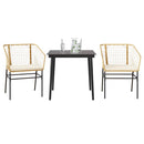 5-Delige Tuinset Met Kussens Poly Rattan Glas