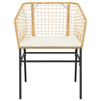 5-Delige Tuinset Met Kussens Poly Rattan Glas
