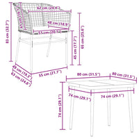 5-Delige Tuinset Met Kussens Poly Rattan Glas