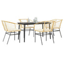5-Delige Tuinset Met Kussens Poly Rattan Glas