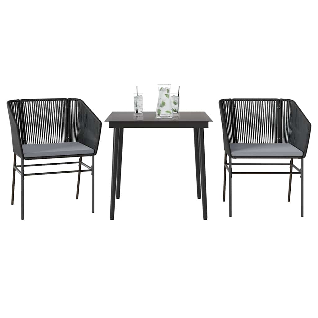 5-Delige Tuinset Met Kussens Poly Rattan Glas