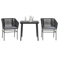 5-Delige Tuinset Met Kussens Poly Rattan Glas