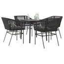 5-Delige Tuinset Met Kussens Poly Rattan Glas