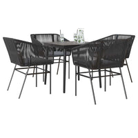 5-Delige Tuinset Met Kussens Poly Rattan Glas