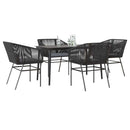 5-Delige Tuinset Met Kussens Poly Rattan Glas