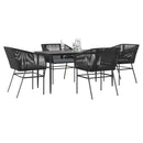5-Delige Tuinset Met Kussens Poly Rattan Glas
