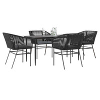 5-Delige Tuinset Met Kussens Poly Rattan Glas