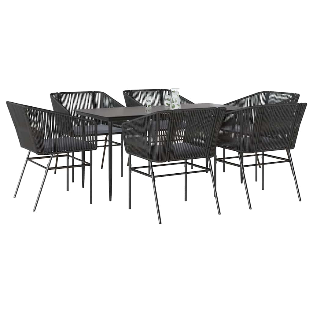 5-Delige Tuinset Met Kussens Poly Rattan Glas