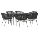 5-Delige Tuinset Met Kussens Poly Rattan Glas