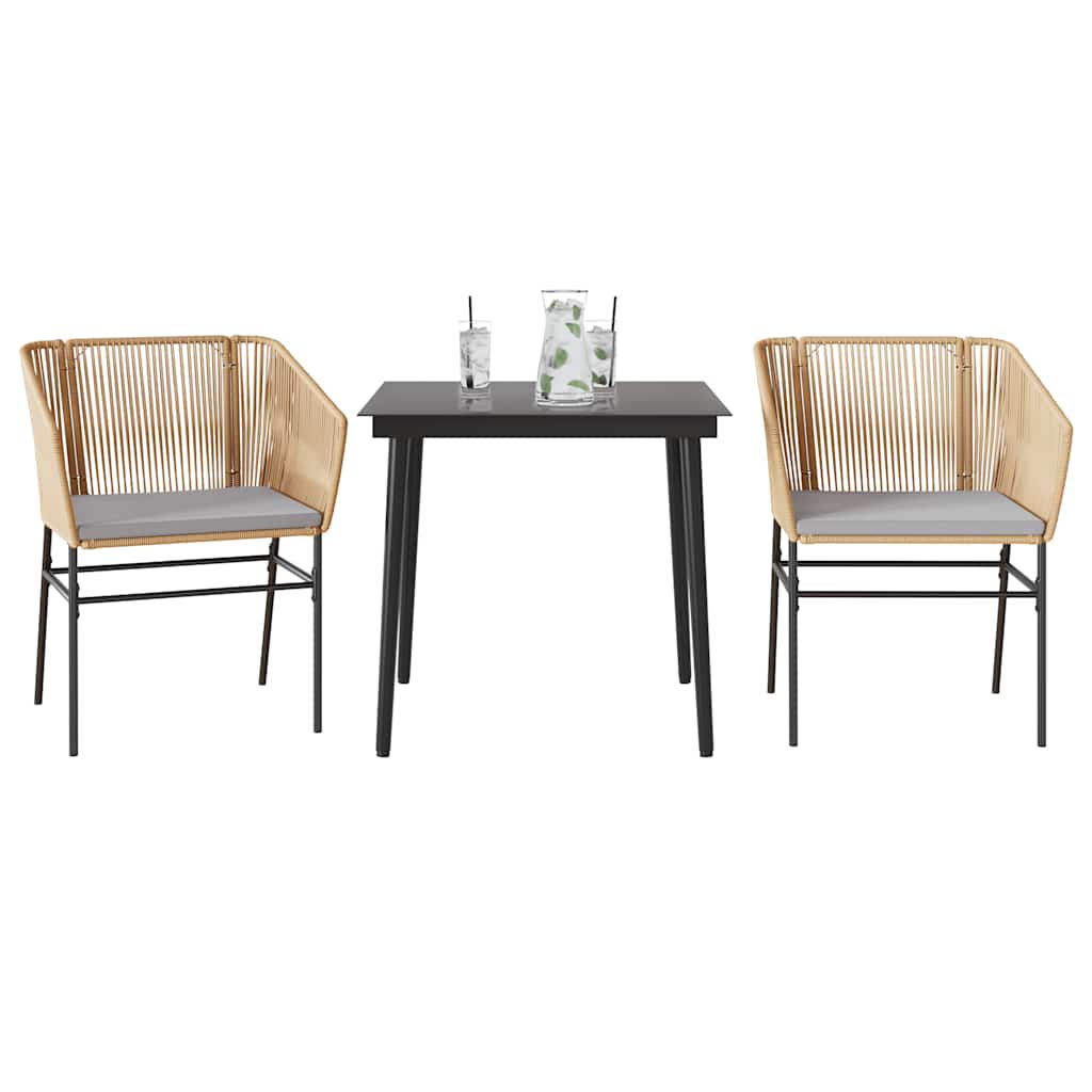5-Delige Tuinset Met Kussens Poly Rattan Glas