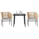 5-Delige Tuinset Met Kussens Poly Rattan Glas