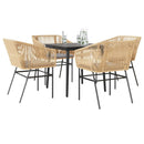 5-Delige Tuinset Met Kussens Poly Rattan Glas