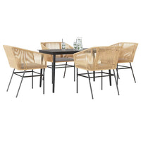5-Delige Tuinset Met Kussens Poly Rattan Glas