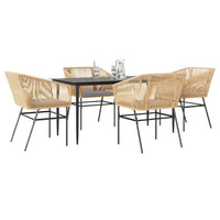 5-Delige Tuinset Met Kussens Poly Rattan Glas