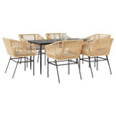 5-Delige Tuinset Met Kussens Poly Rattan Glas