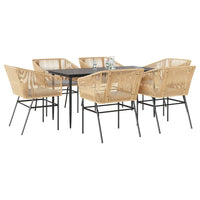 5-Delige Tuinset Met Kussens Poly Rattan Glas