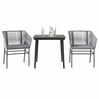 5-Delige Tuinset Met Kussens Poly Rattan Glas