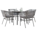 5-Delige Tuinset Met Kussens Poly Rattan Glas