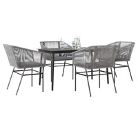 5-Delige Tuinset Met Kussens Poly Rattan Glas