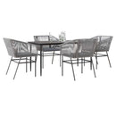 5-Delige Tuinset Met Kussens Poly Rattan Glas