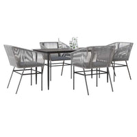 5-Delige Tuinset Met Kussens Poly Rattan Glas