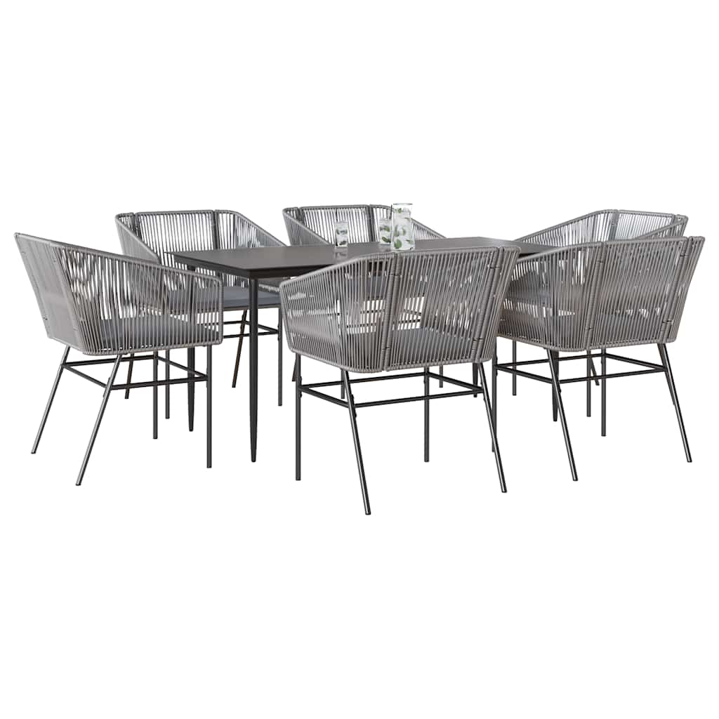 5-Delige Tuinset Met Kussens Poly Rattan Glas