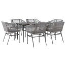 5-Delige Tuinset Met Kussens Poly Rattan Glas