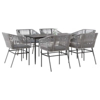 5-Delige Tuinset Met Kussens Poly Rattan Glas
