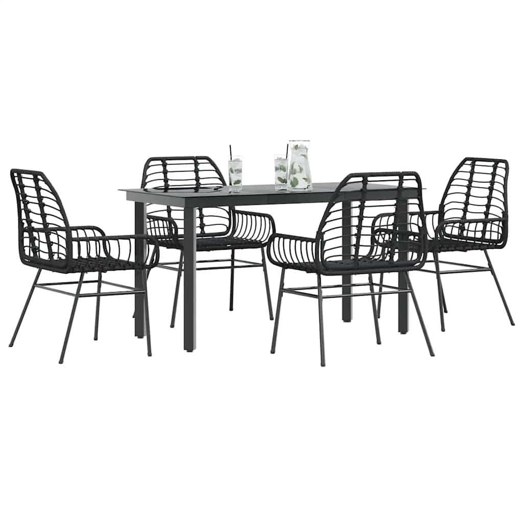 7-Delige Tuinset Met Kussens Poly Rattan Glas