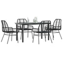 7-Delige Tuinset Met Kussens Poly Rattan Glas