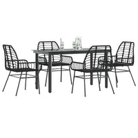 7-Delige Tuinset Met Kussens Poly Rattan Glas