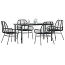 7-Delige Tuinset Met Kussens Poly Rattan Glas