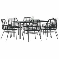 7-Delige Tuinset Met Kussens Poly Rattan Glas
