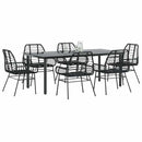 7-Delige Tuinset Met Kussens Poly Rattan Glas