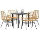 7-Delige Tuinset Met Kussens Poly Rattan Glas