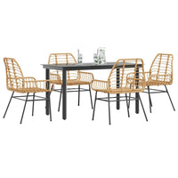 7-Delige Tuinset Met Kussens Poly Rattan Glas
