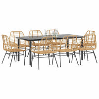 7-Delige Tuinset Met Kussens Poly Rattan Glas