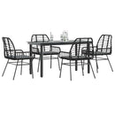 7-Delige Tuinset Met Kussens Poly Rattan Glas