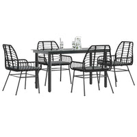 7-Delige Tuinset Met Kussens Poly Rattan Glas
