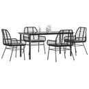 7-Delige Tuinset Met Kussens Poly Rattan Glas