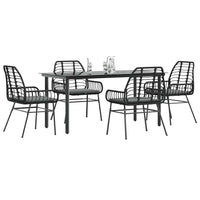 7-Delige Tuinset Met Kussens Poly Rattan Glas