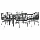 7-Delige Tuinset Met Kussens Poly Rattan Glas