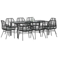7-Delige Tuinset Met Kussens Poly Rattan Glas