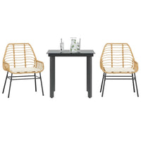 7-Delige Tuinset Met Kussens Poly Rattan Glas