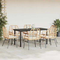 7-Delige Tuinset Met Kussens Poly Rattan Glas